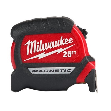 Milwaukee Tool 25' Magnetic Tape Measure, 5-Point Reinforced Frame 48-22-7125